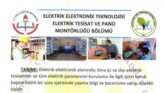 Elektirik Elektronik Teknolojisi ve Pano Montörlüğü Bölümü Açıldı