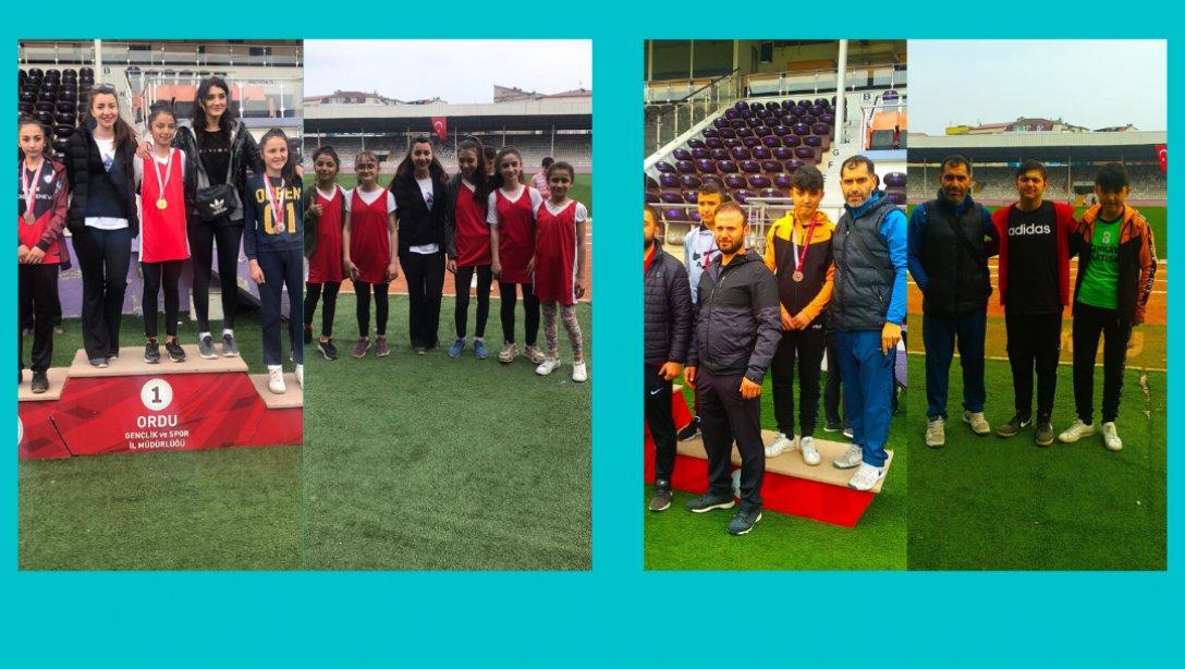 Okul Sporları Atletizm İl Müsabakalarında Atatürk Ortaokulu ve Keçili Ortaokulu Büyük Başarı Gösterdi