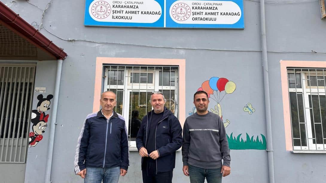 Karahamza Şehit Ahmet Karadağ İlk/Ortaokulunda Aydınlatmalar Yenileniyor 